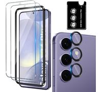 Tempered Glass Screen Protector For Samsung Galaxy S24+/S24 Plus With Rear Camera Protector [2+1 Pcs], Individual Camera Lens Protection For All Cases, 9h Hardness Hd Glass Screen Protector