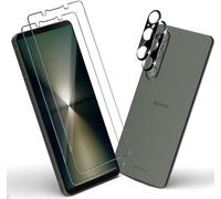Tempered Glass Screen Protector For Xperia 1 Vi [2 Pieces] + Rear Camera Protector [2 Pieces], 9h Hardness/Bubble-Free/Anti-Scratch, Screen Protector Film For Xperia 1 Vi