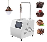 Tempéreuse À Chocolat Commerciale, 5 L/7 L, Enrobage De Chocolat À La Fraise, avec Distributeur Automatique Et Table Vibrante, Fondoir en Acier Inoxydable pour Fontaine, Enrobage De Fraise