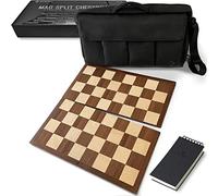 Tempest MagSplit™ Échiquier portable en bois pleine grandeur et équipement d'échecs All-in™ résistant aux intempéries Sac de transport et carnet de scores de qualité supérieure