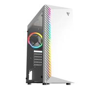 Tempest Shade Boîtier PC Gaming RGB, ATX, Verre Trempé, Haute Ventilation, USB 3.0, 4 Ventilateurs 120mm Préinstallés, Tour Gaming Blanche