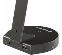 Tempest Soporte Auriculares Gaming HUB USB RGB Carga Qi Sobremesa Negro