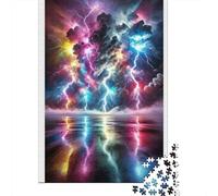 Tempête électrique Sky 1000 Pièces Carton Robuste Puzzle Classique Senior Jigsaw Enthusiastes Défi du Jeu Éducatif 70x50cm/1000pcs
