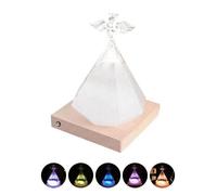 Tempête verre cristal prévisions météo baromètre avec coloré LED base prévisions météo verre décoration veilleuse
