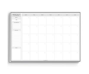Templatables Bloc-notes mensuel pour liste de choses à faire | Sous-main de bureau mensuel, décharge de cerveau, organisateur et liste de priorités | 50 feuilles détachables non datées | A4 (mono)