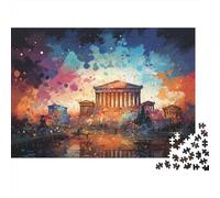 Temple Ancien Architecture Puzzle, 1000 Pièces pour Adultes Haute Qualité | 70x50cm Amateurs D'art, Cadeau D'anniversaire, Carton, Réduction Du Stress, Découpe Précise