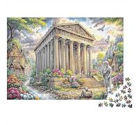 Temple Antique 1000 Piece Carton Haute Qualité Temple Grec Coffret Puzzle Ados Compétences Logiques Loisirs Bureau Adultes 52x38cm/1000pcs