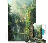 Temple Antique de la Jungle Puzzle de 1000 pièces pour Adolescents Stimulation Cognitive Jeu Amusant Emboîtement sûr Pas de pièces Qui se détachent Une façon captivante de Passer Le Temps (38x52cm)