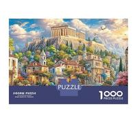 Temple Antique Puzzle 1000 PiècesAthènes Ville Adulte Carton sans Odeur pour Experts sans Reflets Anti-Stress Livraison Rapide avec Affiche Guide 70x50cm/1000pcs