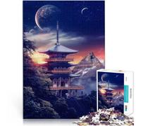 Temple céleste Japonais Puzzles pour Adolescents de 2000 pièces Jeu de Quiz avec des pièces de Formes aléatoires entièrement imbriquées 70x100cm
