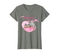 Temple chinois japonais fleur de cerisier Anime Japon Esthétique T-Shirt
