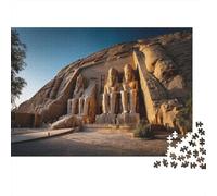 Temple d'Abou Simbel en Égypte 1000pcs (75x50cm) Puzzle pour Adultes - Ancient Architecture Statues,Jouet De DIY