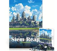 Temple d'Angkor Wat, SIEM Reap Puzzle de 1000 pièces pour Adultes Stimule l'esprit Plaisir Calme Bords Lisses (50x75cm)