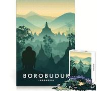 Temple de Borobudur, Indonésie Puzzle Adulte 1000 pièces Concentration, sérénité, évasion Cadeau attentionné (38x52cm)