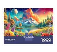 Temple de Fantaisie 1000 Pièces Chemin des Fleurs Puzzle Adulte pour Experts Carton Résistant À l'usure Anti-Stress Difficile pour Cadeaux Remerciement sans Reflets 52x38cm/1000pcs