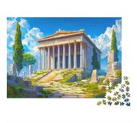 Temple de l'Olympe Puzzle 1000 Pièces Adultes mythologie grecque Jeu D'adresse Pour Toute La Famille Puzzle Impossible Cadeau Unique Collection D'art Idée Cadeau Aide La Relaxation 1000pcs (75x50cm)