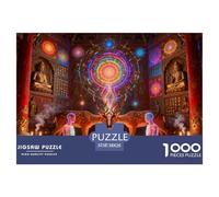 Temple du Chakra Intérieur avec Un Cerf Flowing Energy Puzzle en Bois Imperméable DIY Puzzles De 1000 Pièces pour Adultes Cadeaux Coloré Jeux Éducatifs