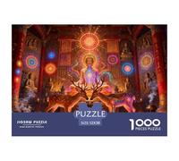 Temple du Chakra Intérieur avec Un Cerf Flowing Energy Puzzle en Bois Imperméable Puzzles De 1000 Pièces pour Adultes Impossible Jeux De Stimulants