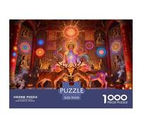 Temple du Chakra Intérieur avec Un Cerf Flowing Energy Puzzle en Bois Imperméable Puzzles De 1000 Pièces pour Adultes Cadeaux Impossible Jeux De Stimulants