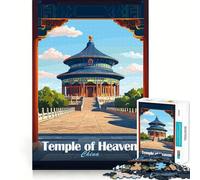 Temple du Ciel, Chine Puzzle de 1000 pièces pour Adolescents, Jeu d'entraînement cérébral Simple et Amusant, Cadeau précieux 38x52cm