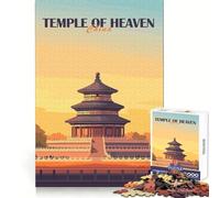 Temple du Ciel, Chine Puzzle de 1000 pièces pour Adolescents Jeu Intelligent et apaisant Découpe Facile Un Cadeau Exceptionnel 38x52cm