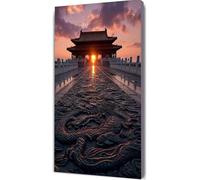 Temple du Ciel Diamond Painting, Peinture Diamant Le musée du palais Diamond Painting Adulte, Bricolage 5D Cristal Strass Point de Croix Broderie Diamant pour Murale Décoration 100x200cm bd33-8e