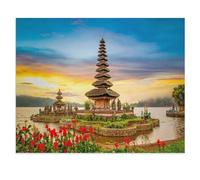 Temple Hindou Pura Ulun Danu Bratan à Bali, Indonésie，1000 Pièces Puzzle pour Adultes Puzzle Coloré 1000 Pièces Adultes, Puzzles Classiques Puzzle en Papier 1000 Pièces（38x26cm）-V43