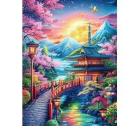 Temple japonais dans un jardin fleuri 500 Pièces Puzzle Adulte En Carton Rigide Sans Déformation Rêve magique de science-fiction Difficile Moyenne Décoration Murale Loisir Créatif Idée Cadeau Annivers