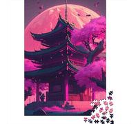 Temple Japonais Puzzle 1000 Pièces Sakura Puzzle pour Adultes Jeu de Puzzle 1000 Pièces Décoration Maison Détente 70x50cm/1000pcs