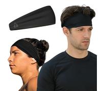 Temple Tape Bandeaux pour homme et femme - Bandeau de sport et évacuation de l'humidité pour la course, le crossfit, le yoga et le vélo - Noir