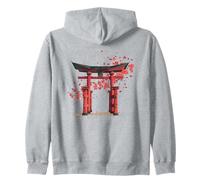 Temple Torii Japon Sakura Fleurs De Cerisier Culture Zen Sweat à Capuche