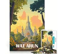 Temple Wat Arun,Thaïlande Puzzle de 1000 pièces,Jeu cognitif Amusant,découpe de Haute précision,Cadeau Unique pour soulager Le Stress (38x52cm)