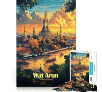Temple Wat Arun,Thaïlande Puzzle de 1000 pièces pour Adolescents activité ludique et stimulante pour la réflexion,Taille Uniforme,pièces précises,idéale pour se détendre en Groupe à l’intérieur