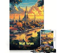 Temple Wat Arun, Thaïlande Puzzle de 1000 pièces pour Adolescents logique, détente, Amusement, Assemblage sécurisé, (38x26cm)