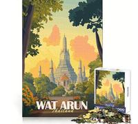 Temple Wat Arun, Thaïlande Puzzle de 1000 pièces pour Adultes pour se divertir intellectuellement et Passer Un agréable Moment de détente Découpe Fine Surprise de Noël (38x52cm)