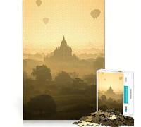 Temples Antiques de Bagan Puzzle de 1000 pièces Jeu de réflexion Découpe de Haute précision Passe-Temps Fascinant pour Les Moments de détente (50x75cm)