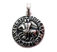 Templier avec label pendentif argent sterling 925
