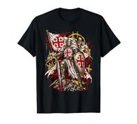 Templier catholique avec Drapeau de Jérusalem T-Shirt Graphique avec Valeur