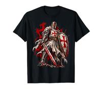 Templier catholique épique avec Le Drapeau de Jérusalem T-Shirt Graphique avec Valeur