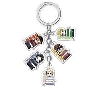 Templom SIX Personnages Anime Figure Pendentifs Poupée Porte-clés En Métal Japonais Bande Dessinée Anime Porte-clés(Bungo Stray Dogs-2)