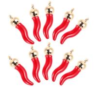 TEMPNAP 10 Pièces Pendentifs Mini Légumes Colorés pour Diy Bijoux Charms Poivron Réalistes pour Création de Bracelets Colliers Boucles Oreilles et Accessoires Quotidiens