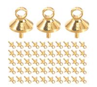TEMPNAP 100pcs Connecteurs pour Perles Semi-percées en Cuivre Doré Électrolyse Préservant la Couleur, Demi-coupelle Élégante pour Bijoux DIY et Créations Artisanales