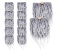 TEMPNAP 12 Ensembles de Fausses Barbes Soi-même pour GNOME et Nain, Texture Légère en Nylon Perles en Bois, Kit Confortable et Doux pour Décoration DIY