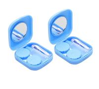 TEMPNAP 2 pièces Boîtier de Lentilles de Contact Portable avec Miroir Pince Ventouse et Flacon Ensemble Compact pour Stockage et Entretien des Lentilles Souples