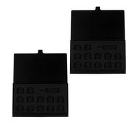 TEMPNAP 2 pièces Boîtier Rigide de Rangement pour Carte Nano Sim et Micro Mémoire Emplacements avec Aiguille Protection Antipoussière et Étanche Lot de Alliage Aluminium Noir Compact pour