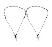 TEMPNAP 2 pièces Collier Dents Requin Unisexe Résine Pendentif Simulation Réaliste Accessoire Mode pour Femmes et Adolescents et Pratique pour Usage Quotidien