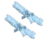 TEMPNAP 2 Pièces Jarretelle Élégante Ajustement Élastique Confortable en Dentelle en Polyester pour Femme Empêche les Chaussettes de Glisser pour Cérémonie de Plage Église
