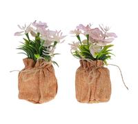 TEMPNAP 2 pièces Orchidée Artificielle Pot Plante Décorative sans Entretien pour Maison Bureau Étagère et Comptoir Fleurs Artificielles Réalistes sans Eau Ni