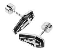 TEMPNAP 2 Pièces Punk Ear Jewelry Cross Coffin Earrings Gothic Helix Studs For Men Women Flat Back Hypoallergenic Metal Ear Studs Retro Halloween Party Accessory