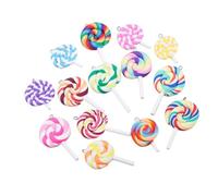 TEMPNAP 20 Pcs Breloques de Bijoux en Bonbons pour DIY Crafts, Pendentifs Porte-Clés en Argile Polymère, Modèle Sucette Légères et Faciles à Utiliser